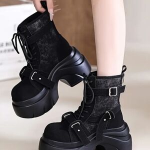 Black Platform Ankle Boots